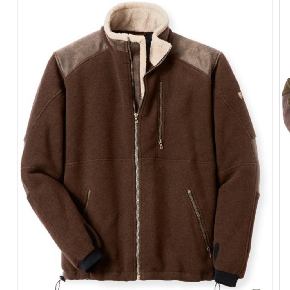 Kuhl Alpenworx brown fleece jacket men’s large